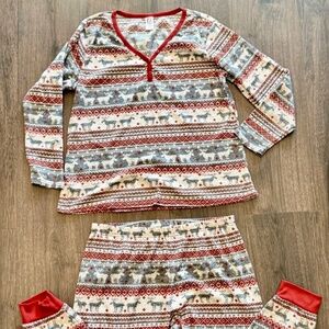 PJ Place Women's Waffle Pajama Set - Winter Fairisle - Size XL